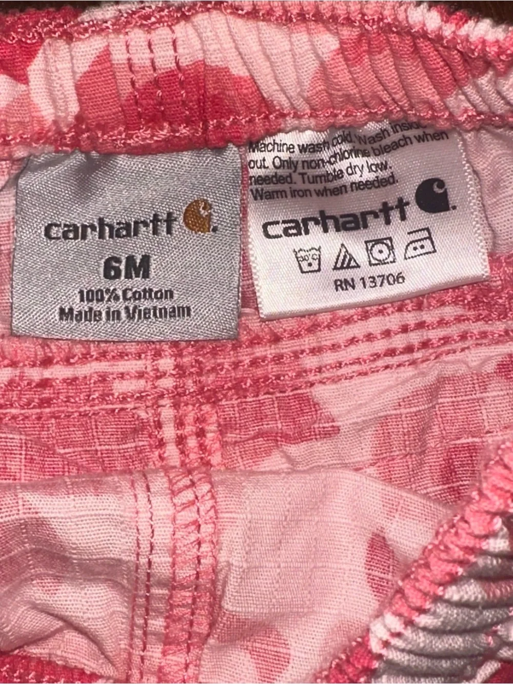 Carhartt for Kids Pink Camo Ruffle Baby Bloomers - 6M NWT